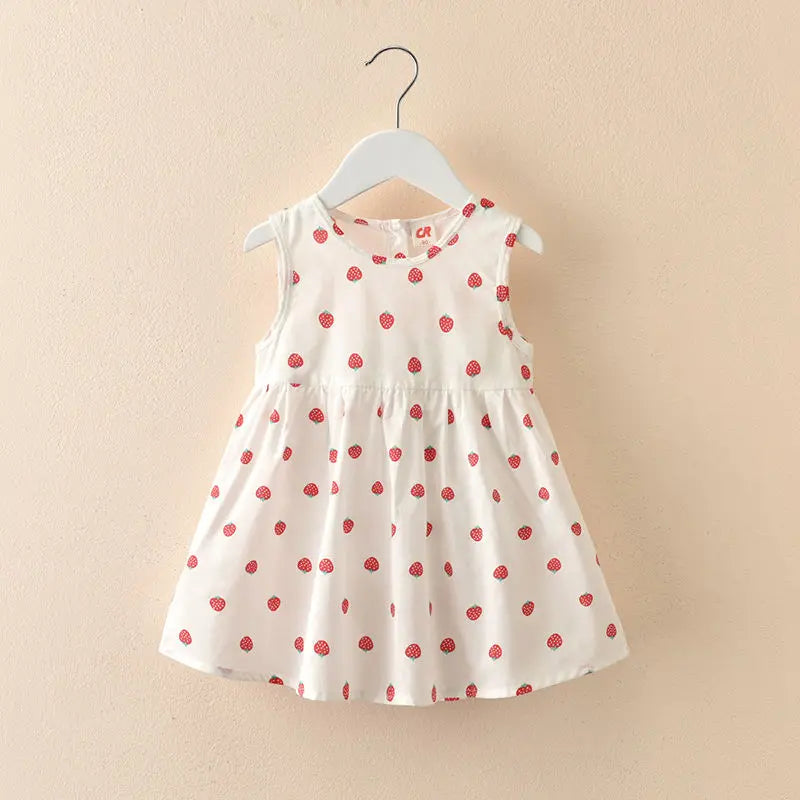 Girls' Dress Summer 100% Cotton Baby Sundress 1-7 Years Kids Princess Dress Children'S Flower Fruit Dress Thin And Comfortable