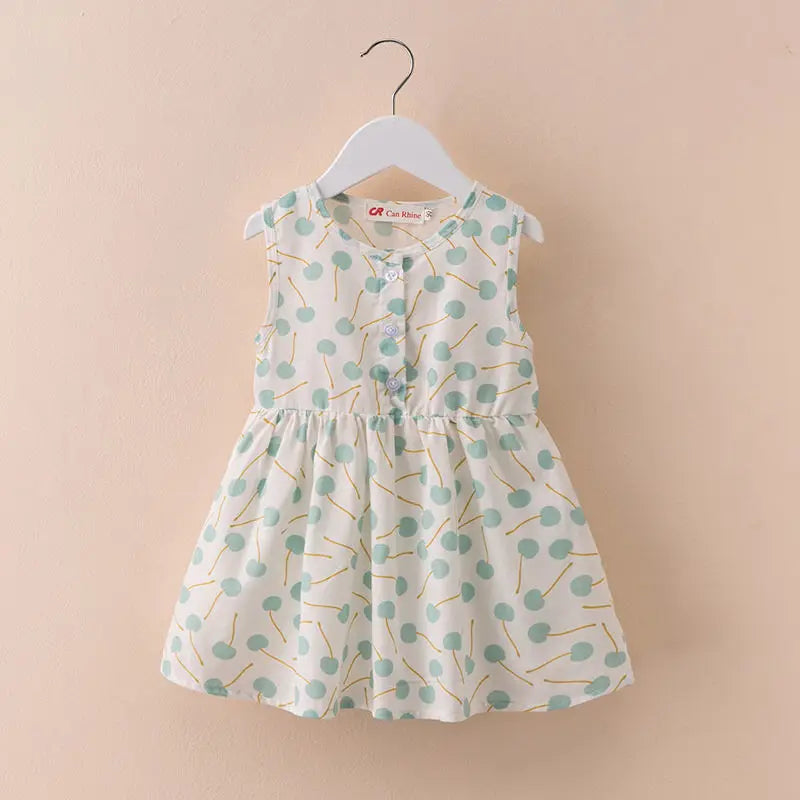Girls' Dress Summer 100% Cotton Baby Sundress 1-7 Years Kids Princess Dress Children'S Flower Fruit Dress Thin And Comfortable
