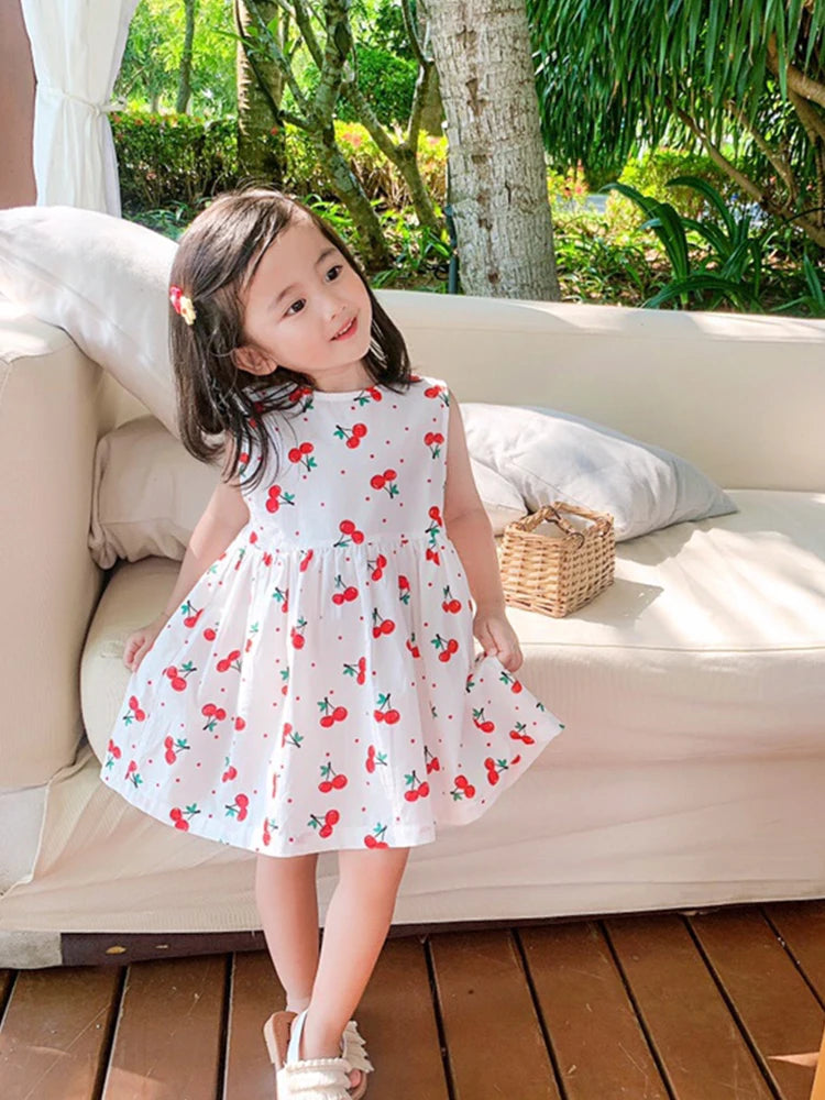 Girls' Dress Summer 100% Cotton Baby Sundress 1-7 Years Kids Princess Dress Children'S Flower Fruit Dress Thin And Comfortable