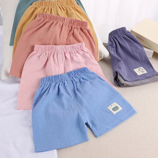 Summer Cotton Linen Shorts β Cartoon Casual Pants for Kids Boys & Girls (1β5 Years)