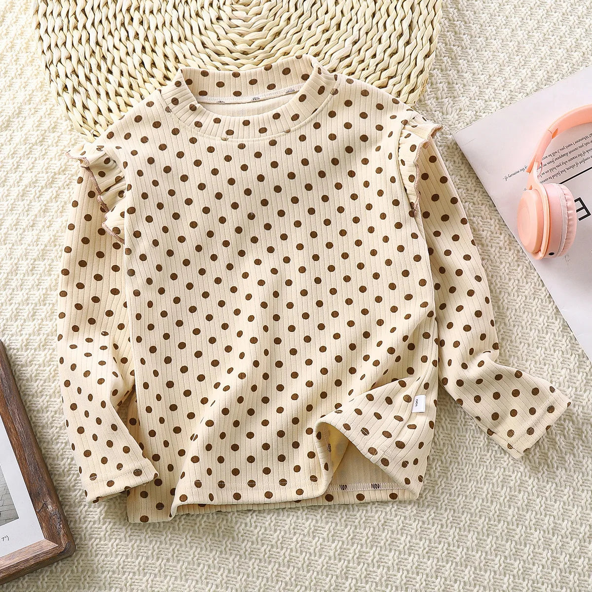 Girls Autumn Floral T-Shirt – Flying Sleeve Casual Top for Kids & Toddlers