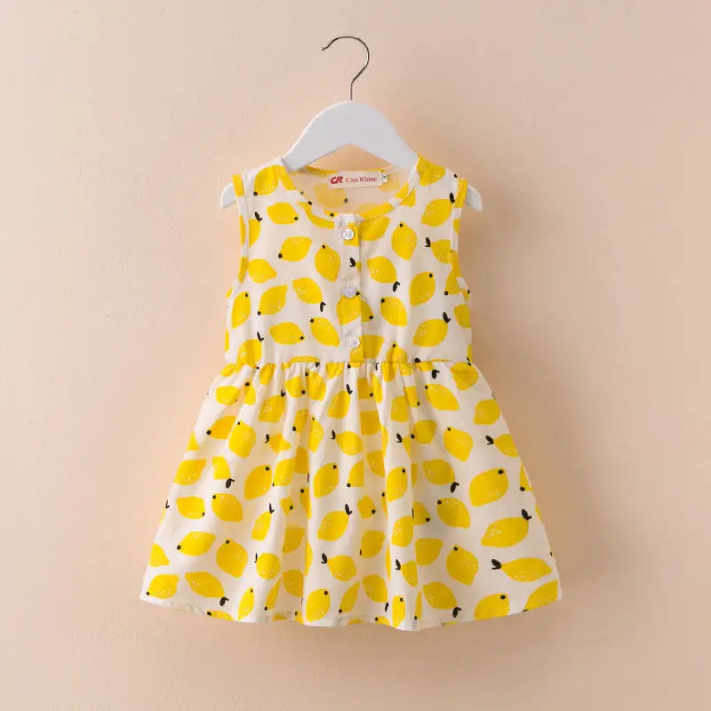 Girls' Dress Summer 100% Cotton Baby Sundress 1-7 Years Kids Princess Dress Children'S Flower Fruit Dress Thin And Comfortable