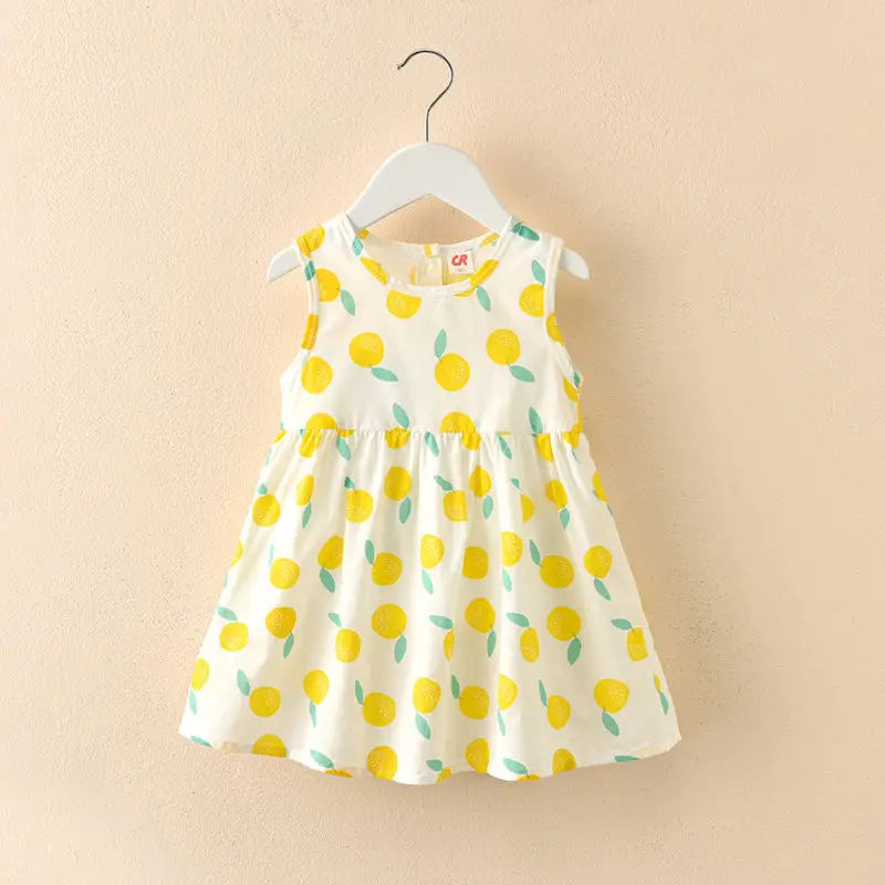 Girls' Dress Summer 100% Cotton Baby Sundress 1-7 Years Kids Princess Dress Children'S Flower Fruit Dress Thin And Comfortable