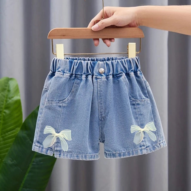 Girls Denim Shorts – Summer A-Line Jeans Hot Pants for Kids (3–12 Years)