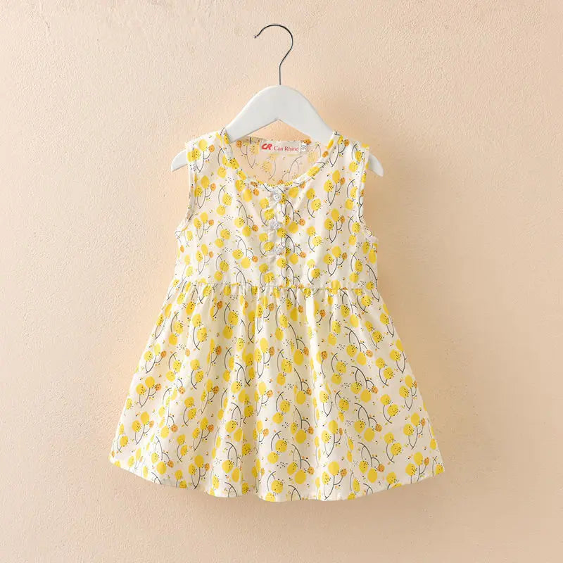 Girls' Dress Summer 100% Cotton Baby Sundress 1-7 Years Kids Princess Dress Children'S Flower Fruit Dress Thin And Comfortable
