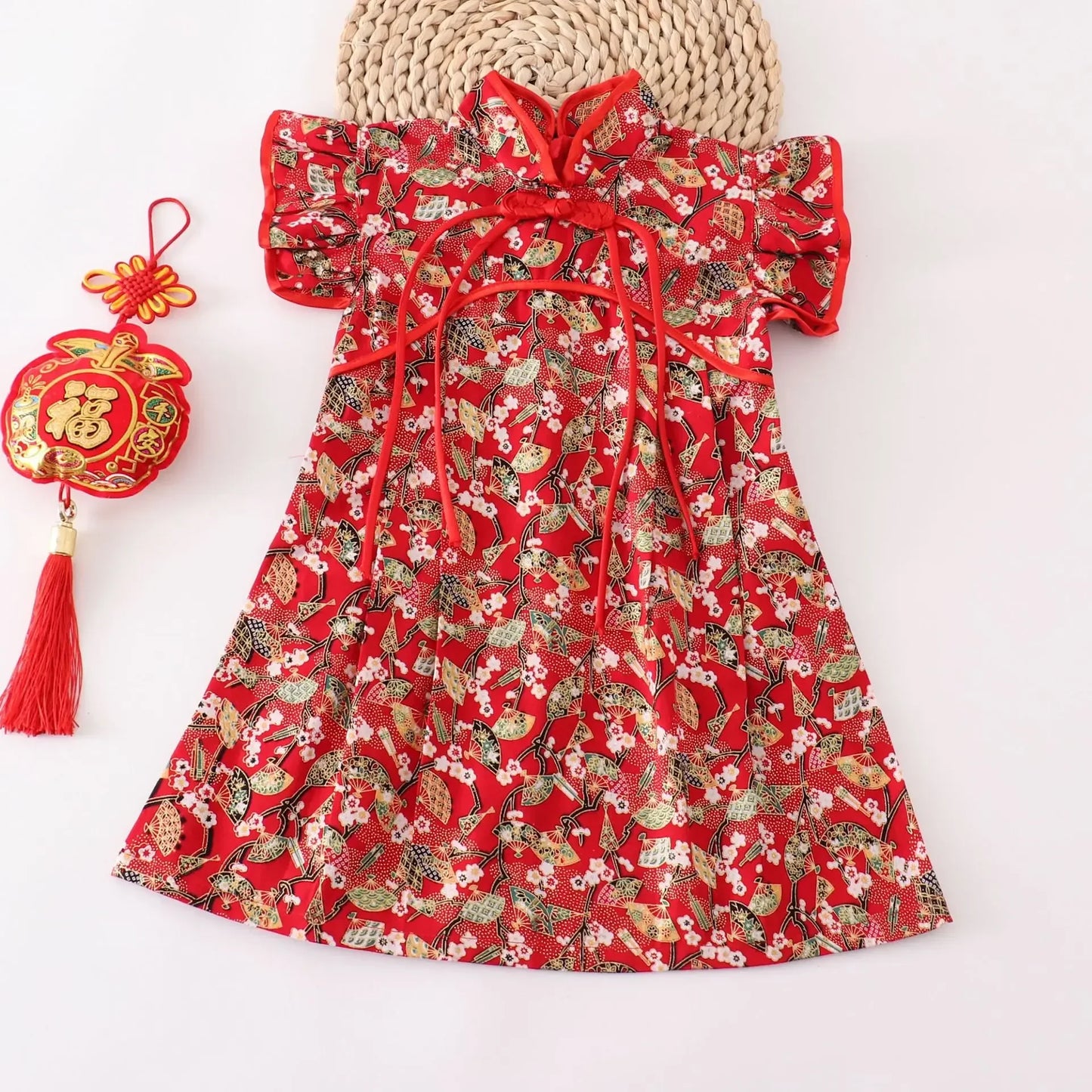 Girls Summer Cheongsam Dress – Traditional Chinese Qipao Outfit for Kids