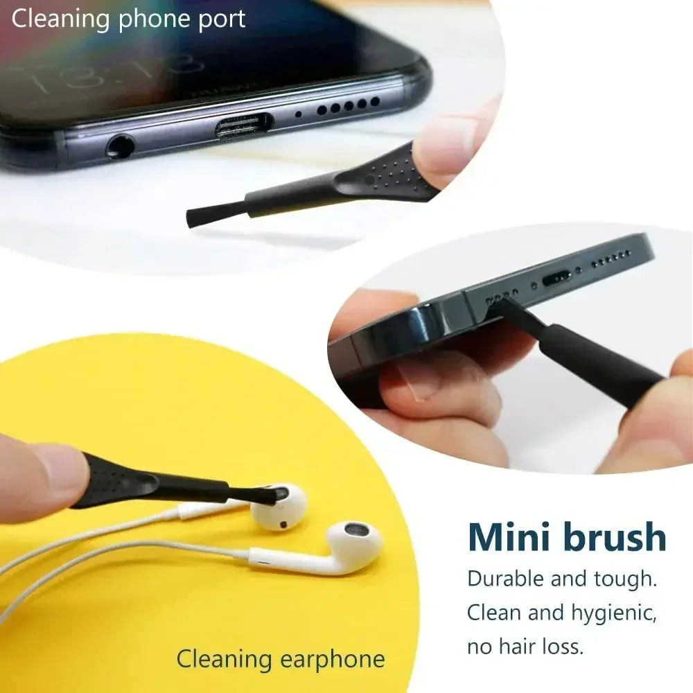 Cell Phone Charging Port Dust Plug with Cleaning Brush – Compatible with Type-C and Lightning Devices