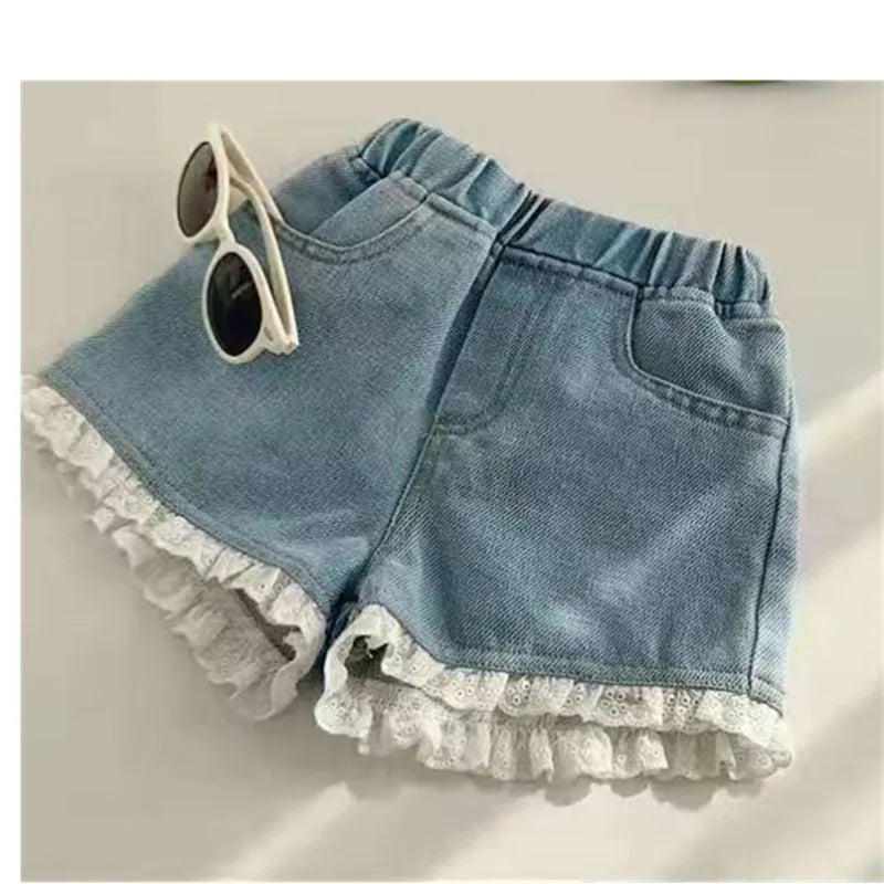 Girls Denim Shorts – Summer A-Line Jeans Hot Pants for Kids (3–12 Years)