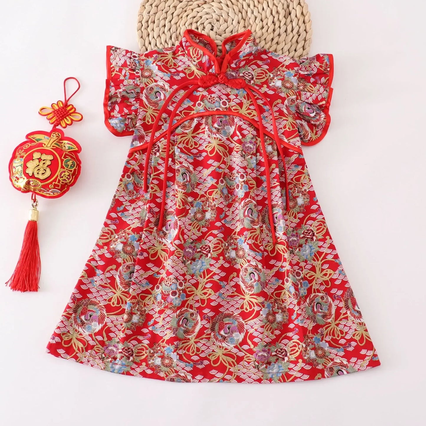 Girls Summer Cheongsam Dress – Traditional Chinese Qipao Outfit for Kids
